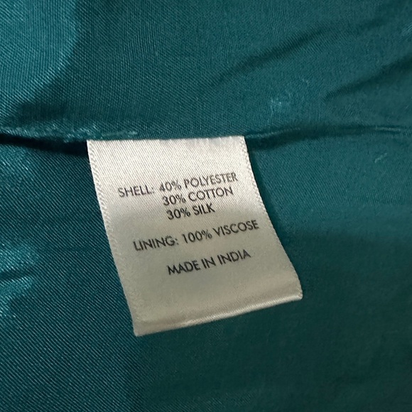 156 Norm Thompson |NWOT India Patchwork Jacket Teal Boho Vintage Style (size XL) - Picture 6 of 13